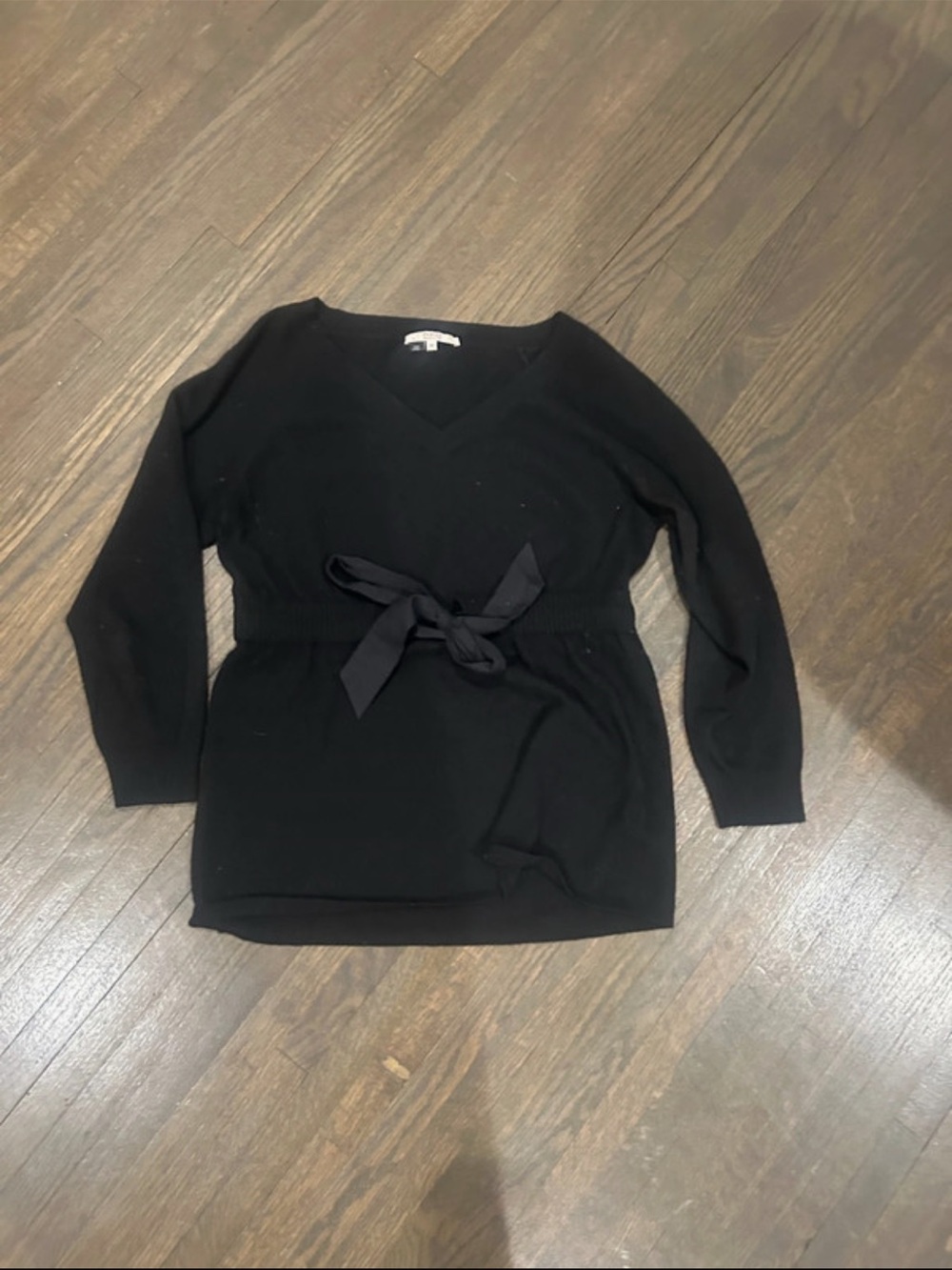 RED Valentino Black V-Neck Tie-Waist Sweater